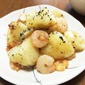 YUKIKI☆'s cooksnap of when they made 冷凍エビとポテトのアヒージョオイル少なめ.