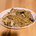 つぶしあん's cooksnap of when they made エリンギと豚肉の黒ゴマパスタ AT風.