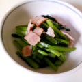 maringeln's cooksnap of when they made エコ☆カブの葉＆ベーコン炒め.