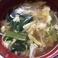 料理初心者男。's cooksnap of when they made 小松菜のたまごスープ.
