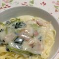 雪見苺's cooksnap of when they made 簡単★ベーコンと小松菜のクリームパスタ.