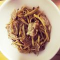 DHA's cooksnap of when they made モヤシごぼうの梅肉風味.