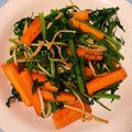 はむむたん's cooksnap of when they made 野菜のおかず☆人参葉とエノキのポン酢炒め.