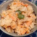 miwayon's cooksnap of when they made 秋野菜の彩り五目炊き込みご飯.