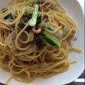 クック3880B8☆'s cooksnap of when they made 豚肉と青梗菜で中華風パスタ.