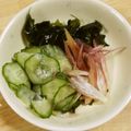 せつみか's cooksnap of when they made 美味しい♪簡単キュウリ茗荷わかめの酢のも.