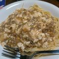 Shosui3's cooksnap of when they made ﾘﾒｲｸ!!麻婆豆腐パスタ.
