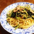 harunad's cooksnap of when they made 大根葉と豚バラの炒めもの.