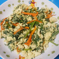 はむむたん's cooksnap of when they made 間引き菜(人参)と炒り豆腐の卵とじ.