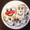ひとにゃん's cooksnap of when they made 簡単！キャラ弁当☆しょくぱんまんサンド☆.