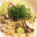 mihonakari's cooksnap of when they made 春キャベツと豚肉の味ぽんパスタ.