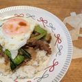 bambi0415's cooksnap of when they made 豚肉チンゲン菜の中華炒め丼ガパオライス風.