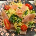西＊絵子's cooksnap of when they made 菜の花とプチトマト　生ハムのパスタ.