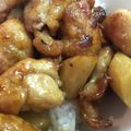 yurietti's cooksnap of when they made 卵のせ☆甘辛鶏ごぼう丼.