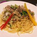 nana6002's cooksnap of when they made ゴマドレ⁈ ネギが効いてる豚しゃぶパスタ.
