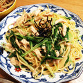 aurinko＊'s cooksnap of when they made 簡単鶏ささみと水菜の和風バター醤油パスタ.