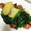 ハワハワイ's cooksnap of when they made ホウレン草とじゃが芋のガリバタ醤油炒め☆.