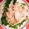 はじめての一人暮らし's cooksnap of when they made 蒸し鶏と水菜のさっぱりサラダ.