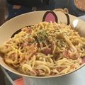 FumioDerby's cooksnap of when they made 絶品パスタ★☆カルボチーノ☆★.