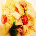 mixberry6's cooksnap of when they made キャベツとエリンギアンチョビソースパスタ.