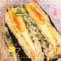 もかたぬ＊。's cooksnap of when they made 大人のおにぎらず、カラシハムエッグ。.