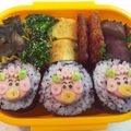 まるさん1223's cooksnap of when they made 節分 はなかっぱ飾り巻き寿司キャラ弁.