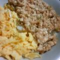 鮎蔵☆'s cooksnap of when they made 豆腐と鶏そぼろ丼.