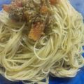 Mow*Mow's cooksnap of when they made トマトとツナの冷製ジェノベーゼパスタ.