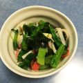 くま・ごろう's cooksnap of when they made からし菜とわかめの彩りおひたし.