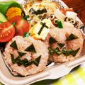 ハニワん's cooksnap of when they made キャラ弁☆ジャックオランタンおにぎり.