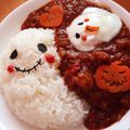 uka28's cooksnap of when they made ハロウィンに！ジャック弁当☆.