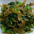 夢・ひまわり・姫's cooksnap of when they made シャキ♪しゃき☆大根葉とごぼうの炒めもの.