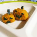 マナティーキング's cooksnap of when they made かぼちゃのハロウィン茶巾(離乳食 後期).