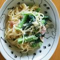 ともぽん♡'s cooksnap of when they made 小松菜と舞茸のベーコンクリームパスタ.