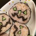 chieshuu's cooksnap of when they made ハロウィン♪おばけかぼちゃの巻き寿司.