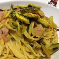 リトイロク's cooksnap of when they made 残り物かぼちゃの煮付けでクリームパスタ.