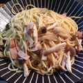 くぅちゃんかーちゃん's cooksnap of when they made 超絶簡単！豚肉キノコの和風パスタ！！.