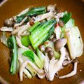 ゆざく's cooksnap of when they made チンゲン菜とぶなしめじのペペロンチーノ風.