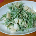 かしこ＆かおちゃん's cooksnap of when they made 水菜とはんぺんのわさび醤油マヨネーズ和え.