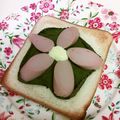 龍青空ママ's cooksnap of when they made お魚ソーセージと大葉の　お花トースト❀.