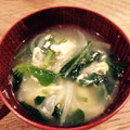 おぶたさま★'s cooksnap of when they made 簡単フワフワ◆ほうれん草と卵のスープ◆.