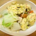 ゆいこ２１００'s cooksnap of when they made 塩そぼろはんぺん団子入りちゃんこ鍋.