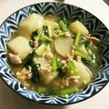 梨汁ブシャー！'s cooksnap of when they made カブと鶏そぼろのあんかけ.
