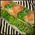 なむい's cooksnap of when they made スティックおにぎり　浅漬けストライプ.