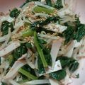 こっこちゃーん's cooksnap of when they made もやしと大根の葉のナムル風サラダ.