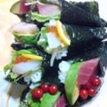 優衣の食卓's cooksnap of when they made 海鮮 手巻き寿司.