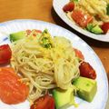 なのぴょん♪'s cooksnap of when they made アボガドとスモークサーモンの冷製パスタ.