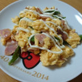 asa1028's cooksnap of when they made 簡単♡ベーコンとさやえんどうの卵とじ.