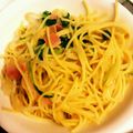 egao8's cooksnap of when they made お手軽！ベーコンと水菜の和風パスタ♪.