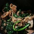 snow711's cooksnap of when they made 春菊と牛肉のシンプル炒め♪.